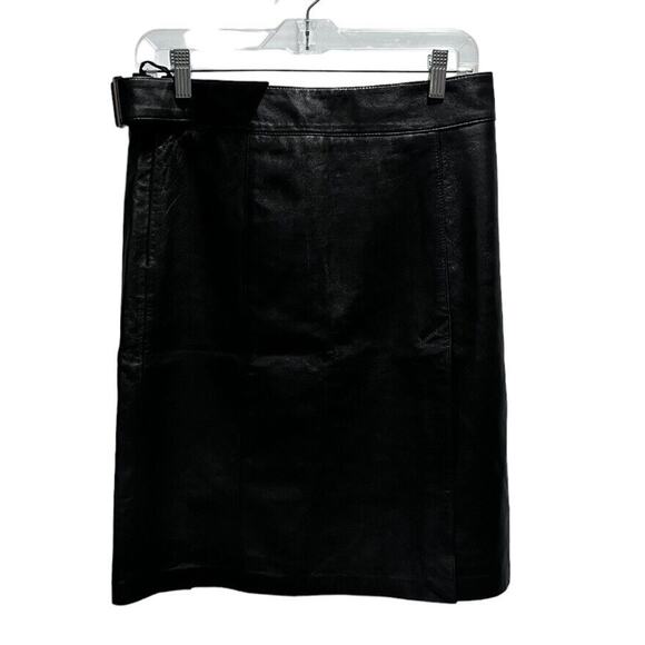 Bebe Butter Soft Black Genuine Leather Straight Skirt size 8-10, 30” waist Y2K - Picture 4 of 16